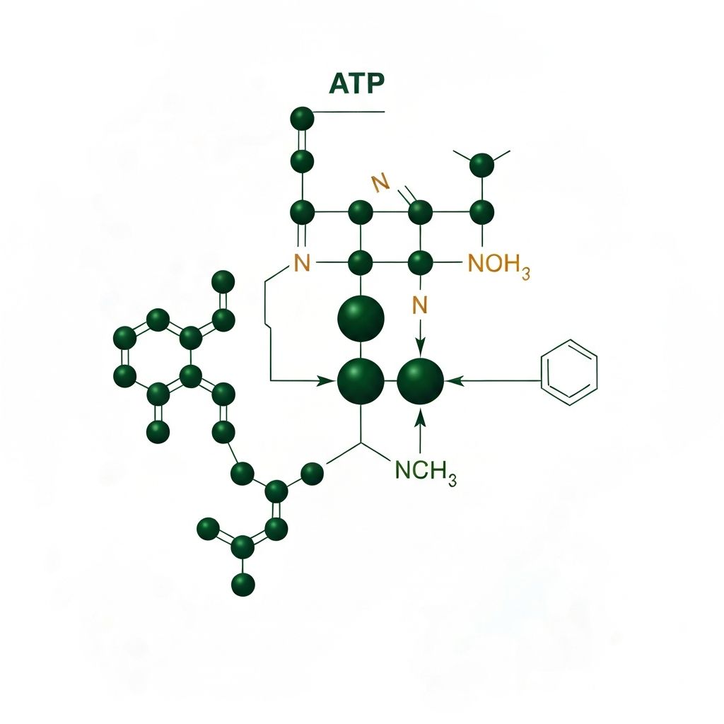 Metabolic pathways scientific illustration